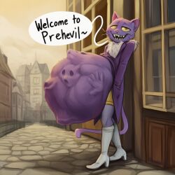 1boy ai_generated big_belly butterybutterbutt fear_and_hunger hyper hyper_belly male male_only male_pred pocketcat solo solo_male vore vore_belly