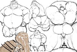 2020 absurd_res anthro anus ashigara ass balls belly bodily_fluids bulge clothing cum cum_on_face erection genital_fluids genitals hi_res kemono kotobuki licking male male/male mammal moobs navel overweight overweight_male penis sex tokyo_afterschool_summoners tongue tongue_out underwear ursid video_games