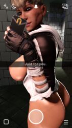 3d areolae big_breasts blonde_hair breasts cassie_cage curvaceous curvy female female_focus female_only mortal_kombat mortal_kombat_x navel nipples nocturnal_lewds pinup pose posing pussy shaved_pussy shiny_skin short_hair snapchat solo sport sportswear tagme text vagina voluptuous