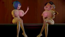 2020 2girls 3d areolae blue_eyes blue_hair classic_tari_(smg4) female_only garry's_mod glitch_productions gmod hourglass_figure huge_breasts human_meggy large_ass large_breasts large_butt long_hair looking_at_viewer meggy_spletzer nipples nude opandtsfan orange_hair peace_sign smg4 source_filmmaker tagme tari_(smg4) youtube