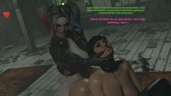 3d catwoman catwoman_(injustice) comic comic_page dark-skinned_female dark-skinned_sub dc dc_comics deadlockdead doggy_position doggy_style futa_on_female futanari grabbing_face grabbing_from_behind hands_on_face harley_quinn harley_quinn_(injustice) injustice:_gods_among_us injustice_2 interracial light-skinned_futa light_skin nova3d orgasm orgasm_face pounding selina_kyle