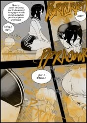 1girl 1girls ass ass_focus black_hair blonde_female boy boys brap butt comic comic_page female femdom gasbox girl hair hands_on_face hoodie huge_ass huge_butt jean_shorts jeans kemonomimi light-skinned_female light-skinned_male light_skin male shiny shiny_clothes short_hair sleeping smelly sweat sweatdrop sweating sweaty sweaty_body yakbang white_clothing white_clothes game playing conversation black_shorts thighs thighs_bigger_than_head huge_thighs big_ass blonde_male brother_and_sister brother sister sisters brothers fart fart_cloud farts farting fart_everywhere giantess tiny tiny_male giant_ass giant_breasts huge_breasts big_breasts large_breasts large_ass macrophilia macro giant black_pants 1boy 1boys original_character original