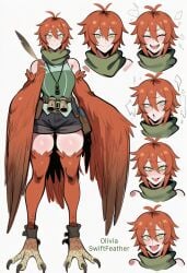 novelai olivia_swiftfeather kortai ai_generated harpy tagme original_character reference_sheet