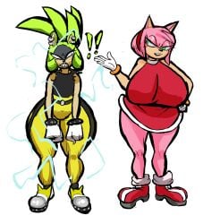 !! 1girl 2d 2d_(artwork) 2d_artwork 2girl 2girls amy_rose ass ass_bigger_than_head ass_focus big_ass big_breasts big_butt big_thighs bottom_heavy breasts breasts_bigger_than_head chubby chubby_belly chubby_female clothed clothing fat fat_ass fat_butt fat_female female female_focus feminine feminine_pose front_view fur furry furry_ears furry_female furry_only furry_tail huge_ass huge_breasts huge_butt humongous_ass humongous_breasts massive_ass massive_breasts massive_butt massive_thighs milf milf_body milfification milfs round_ass round_breasts round_butt sansrubildo small_breasts smaller_female sonic_(series) sonic_the_hedgehog_(series) surge_the_tenrec thicc thick thick_ass thick_hips thick_legs thick_thighs voluptuous voluptuous_body voluptuous_female