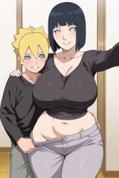 1boy 1girls ai_generated black_hair boruto:_naruto_next_generations breasts clothing curvy curvy_figure female huge_ass huge_breasts hyuuga_hinata looking_at_viewer male mature_female mother mother_and_son naruto naruto_(classic) naruto_(series) naruto_shippuden panties patreon prostitution room selfie short_hair smile thong uzumaki_boruto uzumaki_hinata zadbhell