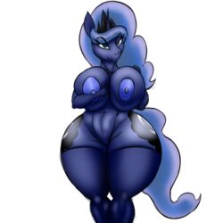 1:1 alpha_channel anthro barely_visible_genitalia barely_visible_pussy big_breasts blue_body breasts cutie_mark equid female friendship_is_magic genitals hi_res horn mammal mostly_nude my_little_pony princess_luna_(mlp) pussy solo thick_thighs tracer_painter unicorn wide_hips