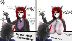 1boy 1boy1girl 1girls anthro areola areolae big_breasts big_ears big_eyelashes big_nipples black_clothing black_lips black_markings black_sclera blue_coat bolts boobs?_wanna_touch_boobs? breasts breasts_bigger_than_head breasts_visible_through_clothing breasts_visible_through_shirt breedable busty busty_female cat_ears cat_girl catgirl clothing coat collar colored cross_earrings cute device digital_media_(artwork) ear ear_tuft earrings english_text enormous_boobs enormous_breasts enormous_tits explicit felid feline felis female fur furry furry_character furry_male gem golden_earrings goth goth_furry goth_girl gray_hair heart huge_boobs huge_breasts huge_nipples infie infie_(snfw) lips male male_furry mammal marking markings markings_on_face massive_boobs massive_breasts massive_tits mature mature_female meme mommy_kink mommy_milkers musk musk_clouds musky musky_breasts nails necrolourian_(species) nervous_smile nervous_sweat nipples nipples_outline non-human nose nsfw oc original original_character plump_nipples pointy_ears purple_clothing red_eyes red_hair red_nails redhead_female redheaded_female s.g.n_(snfw) smiling snfw snfw_(artist) surprised surprised_expression surprised_look sweat sweatdrop sweaty sweaty_body sweaty_breasts sweaty_female symbol symbol_on_chest table tattoo tattoo_on_chest white_background white_fur white_skin yuri text