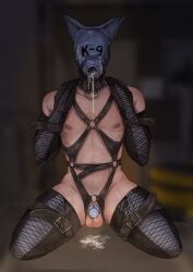 resident_evil leon_scott_kennedy yaoi gay male male_only male/male cumdump bondage chastity_cage
