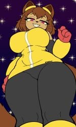 ai_assisted ai_generated big_breasts breasts cat_ears cat_tail catgirl gameoverse glitch_productions huge_breasts ketsuniya kioline kit_(gameoverse) kit_bodega large_breasts looking_down thick_thighs thin_waist third-party_edit underboob whiskers wide_hips