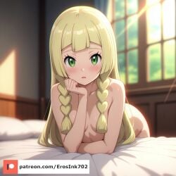 ai_generated ass beach beach_shower belly_button bikini blonde_female blonde_hair blush blush_lines cameltoe grabbing_ass grabbing_own_ass green_eyes lillie_(pokemon) petite petite_body petite_breasts petite_female petite_girl petite_tits pokemon public shower sitting skinny skinny_female smirk smirking smirking_at_viewer thighs visible_pussy nude eroslnk702 bed bedroom cute shy cartoon animated artist_name patreon patreon_username original original_character