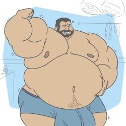 luigiman bughemoth sig_curtis fullmetal_alchemist fullmetal_alchemist_brotherhood bara chubby chubby_male fat fat_male overweight_male overweight questionable flexing musclegut underwear bulge