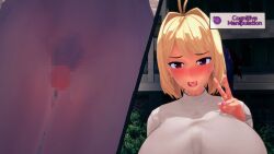 1futa 1girls 3d 3d_(artwork) altered_perception antenna_hair arcueid_brunestud bb_(fate) between_thighs blonde_hair blush breasts_bigger_than_head censored cheating crossover dickgirl fate/extra fate/extra_ccc fate/grand_order fate_(series) from_behind futa_on_female futanari hair_bow horny horny_female huge_breasts in-franchise_crossover intersex koikatsu large_breasts leaking_precum ledah long_hair looking_at_viewer looking_pleasured mosaic_censoring netorare ntr open_mouth peace_sign purple_hair pussy pussy_juice red_eyes short_hair smile struggling sweat thick_thighs thighjob top_heavy tsukihime v