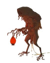 cum_drip filth_(artist) fish fish_humanoid foreskin holding_object lantern monster monster_boy nightmare_fuel precum_drip solo_male