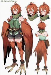 novelai olivia_swiftfeather kortai ai_generated harpy tagme original_character reference_sheet
