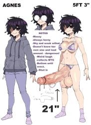 big_breasts bikini character_sheet english_text erection femcel futanari girl_failure girlfailure hoodie huge_cock makinakid measurements messy_hair neet neet_girl oc original original_character saitomoriyama sweat sweating sweaty