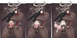 1boy 1girls ada_wong anal anal_penetration anal_sex balls brute_(resident_evil) clothed_female_nude_male clothed_sex cum cum_in_ass cum_inside dark-skinned_male dark_skin excessive_cum hewa horsecock interracial interracial_sex light-skinned_female light_skin monster nude nude_male penetration penis resident_evil resident_evil_4 resident_evil_4_remake squirting squirting_from_anal
