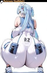 ai_generated zadbhell 1girls curvy curvy_figure long_hair blue_hair bodysuit voluptuous voluptuous_female smile ass breasts huge_breasts huge_ass goddess_of_victory:_nikke mekami_shifty_(nikke) shifty_(nikke)