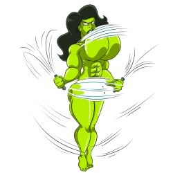 1girl 1girls big_boobs big_breasts cartoonfan402 censored full_body jump_rope jumping marvel marvel_comics muscular muscular_female she-hulk sketch