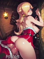 1boy1girl ai_generated animated blonde_hair blue_eyes cum doggy_style laying_on_bed laying_on_side minokai mp4 nintendo princess_rosalina self_upload sound tagme vaginal_penetration video