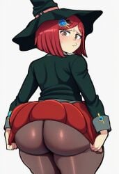 1girls ai ai_generated ass_focus back_view behind_view big_ass big_butt bubble_ass bubble_butt danganronpa danganronpa_v3 female looking_at_viewer novelai solo thick_thighs yumeno_himiko