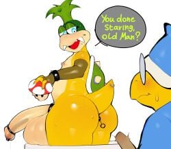 2boys 2d absurd_res anal_beads anal_beads_in_ass anthro anthro_male anthro_only arm_stockings ass balls big_ass big_balls big_penis bubble_butt clothing cock erect erection eyewear femboy femboy_only fully_clothed furry furry_male genitals girly glasses huge_balls huge_penis iggy_koopa kamek konni konnikokonni koopa koopaling looking_at_another looking_back looking_back_at_another magikoopa male mario_(series) mushroom naked nintendo nipples no_sex nude open_mouth penis piercing precum_drip scalie scalie_male sex_toy shell short_tail simple_background sounding sounding_rod standing sweat sweatdrop tagme tail tall thick_thighs thighs urethral_penetration