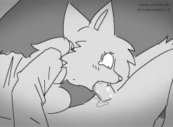 1boy 1girls animated anthro blowjob bouncing_breasts breasts character_request chelsea_(millislushi) deepthroat furry greyscale hip_thrust millislushi monochrome oral oral_penetration reupload shorter_than_10_seconds sound sound_edit straight tagme throat_bulge thrusting_into_mouth video