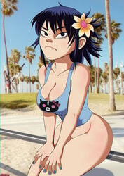 bottomless girl gorillaz noodle_(gorillaz) noodle_(humility) pose shadman shirt short_hair tagme woman