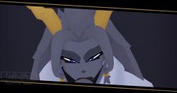 2025 3d animated anthro anthro_female big_eyebrows blue_eyes eyebrows fellatio female furry gray_fur gray_hair horn long_ears male male/female no_sound penis pseudoregalia signature sybil_(pseudoregalia) tednotbob unseen_male_face video