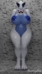 3d 3d_(artwork) 3d_animation 9:16 animated anthro anthrofied areola big_breasts blue_areola blue_body blue_nipples bouncing bouncing_breasts breasts collar collar_only curvy_figure detailed_background digital_media_(artwork) dividebyzero female front_view furry generation_2_pokemon genitals hi_res huge_breasts legendary_pokemon looking_at_viewer lugia multicolored_body nintendo nipples no_sound nude pokemon pokemon_(species) pokemorph short_playtime shower solo standing tagme thick_thighs video voluptuous voluptuous_female vulva water wet white_body wide_hips yugia_(evov1) yuki_(evov1)
