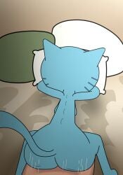 2021 all_fours anthro anthro_penetrated arms_bent ass back_boob bedding bedding_background bent_legs big_breasts big_butt biped black_markings blue_body blue_breasts blue_ears blue_fur blue_tail breasts cartoon_network digital_drawing_(artwork) digital_media_(artwork) doggy_style domestic_cat duo elderly elderly_anthro elderly_female face_in_pillow faceless_anthro faceless_character faceless_female felid feline felis female female_anthro female_on_human female_penetrated first_person_view from_behind_position fur green_pillow hi_res huge_hips human human_on_anthro human_penetrating human_penetrating_anthro human_penetrating_female human_pov impstripe inside interspecies light_body light_fur light_skin male male/female male_human male_on_anthro male_penetrating male_penetrating_anthro male_penetrating_female male_pov mammal markings mary_senicourt mature_anthro mature_female monotone_tail motion_lines nude nude_anthro nude_female nude_human nude_male obscured_penetration on_model penetrating_pov penetration pillow plantigrade pointy_ears prick_ears round_head sagging_breasts sex tail the_amazing_world_of_gumball thick_thighs vaginal_penetration whisker_markings white_pillow wide_hipped_anthro wide_hipped_female wide_hips