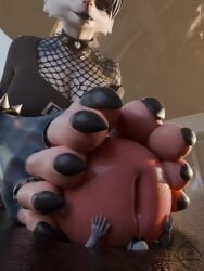 1boy 1futa anthro anthro_on_human autofootjob balls better_version_at_source big_balls big_breasts black_claws bottomless close-up cock_pointing_towards_viewer cropped_shirt decompose dividebyzero extreme_size_difference feet fishnets footjob futanari huge_cock intersex living_room looking_down_the_barrel loop makeup micro opennsfwsp penis penis_on_face possum scrag_boy_(model) self_footjob sharkraus short_hair short_playtime size_difference size_play sound spiked_bracelet spiked_collar tagme toe_ring two-tone_fur valorlynz video