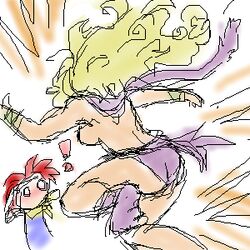 ! 1girls ayla_(chrono_trigger) chrono_(series) chrono_trigger crono female sketch straight tagme