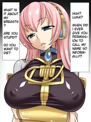 erect_nipples hard_translated headphones kanya_pyi megurine_luka photoshop pink_hair translated vocaloid