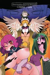 ass avian avian_humanoid breasts cow_girl female fungi_fauna ishuzoku_reviewers kanchal male manga masha meidri one_eye_closed tagme tongue tongue_out wings zombie