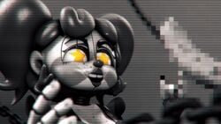 1girls 3d animated animatronic anthro baby_(fnafsl) black_and_white circus_baby circus_baby_(fnaf) female five_nights_at_freddy's five_nights_at_freddy's:_sister_location gesture glowing_eyes green_eyes gynoid joints looking_at_penis loop midriff music navel near_monochrome robot robot_girl seductive shorts so87baby solo sound source_filmmaker star-shaped_pupils stripper stripper_pole summer_of_87_baby super_elon symbol-shaped_pupils thigh_gap thumbs_up twintails video waiter wasp_waist