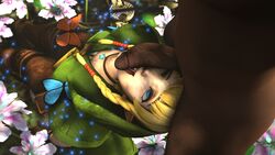 1boy 1girls 3d big_penis blonde_hair boots clothing dark-skinned_male dark_skin female footwear gloves handwear hyrule_warriors interracial linkle male rated_l source_filmmaker the_legend_of_zelda