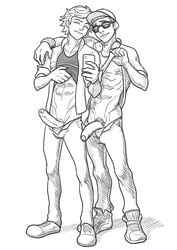 2boys abs adrien_agreste big_penis boner bromance camera confident erection foreskin full_body fully_clothed gay lifting_shirt male male_only miraculous_ladybug monochrome muscles muscular muscular_male nino_lahiffe nipples partially_retracted_foreskin penis penis_out penis_out_of_underwear penis_through_fly phone photo presenting presenting_penis pubic_hair schizoid shirt_lift uncircumcised uncut unzipped_pants yaoi