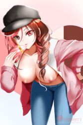 1girls areolae big_breasts breasts female female_only kimmy77 large_breasts neo_(rwby) nipples rwby solo