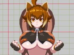 animated big_breasts bimbo blazblue bouncing_breasts breasts brown_hair huge_breasts large_breasts makoto_nanaya mp4 pixel_art sakuemon tagme tight_clothes tight_clothing tight_shirt underboob video webm