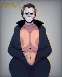 big_breasts erect_nipples female halloween halloween_(series) mask michael_myers roymanx rule_63 tagme thick