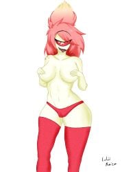 big_breasts bottom_heavy cherri_bomb hazbin_hotel hourglass_figure large_breasts smooth_skin solo solo_female thick_ass thick_thighs wide_hips