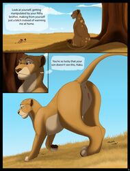 absurd_res black_border border comic deanka digital_media_(artwork) english_text felid feline female feral gay hi_res incest lion mammal pantherine profanity queen royalty sad story text the_lion_king