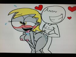 1boy 1boy1girl 1girls anon anonymous ass blush blushing boobs breasts derpy_hooves drooling female friendship_is_magic hands_on_ass male montatora-501 my_little_pony nude omegusmaximus sex straight tongue tongue_out