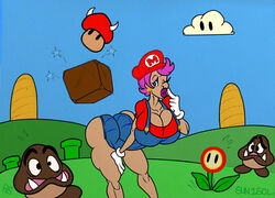 bimbo fire_flower genderswap_(mtf) goomba mario mario_(series) mia_maria mushroom rsterling rule_63 sun1sol super_mario_bros.