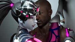 1boy 1girls 3d animated ass blender currysfm dark-skinned_male dark_skin interracial no_sound overwatch sex spider_widowmaker video widowmaker