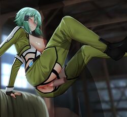 asada_shino breasts censored exposed_breasts eyes_closed female ginhaha gun_gale_online mosaic_censoring pussy sex sinon sword_art_online vaginal_penetration