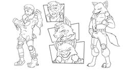 16:9 aji anthro belt black_and_white bodily_fluids boots bulge canid canine clothing comic epic_games fangs fennix_(fortnite) footwear fortnite fox full-length_portrait genitals goo_transformation headshot_portrait human human_to_anthro jacket licking looking_down male mammal monochrome paws penis portrait scared sequence smile solo species_transformation spikes sweat tongue tongue_out topwear transformation video_games zipper