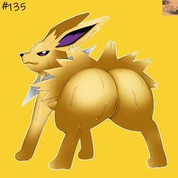 1:1 1girls 2020 ass big_ass big_ears black_nose bodily_fluids canine eeveelution eye_contact feet female feral fur furry furry_only half-closed_eyes hi_res huge_ass jolteon long_ears looking_at_viewer looking_back mammal neck_tuft nintendo nude paws pokémon_(species) pokemon pokemon_(species) pose presenting presenting_hindquarters presenting_pussy purple_eyes pussy quadruped reallydarkandwindie rear_view simple_background solo standing sweat text thick_thighs tuft video_games watermark wet white_body white_fur wide_hips yellow_background yellow_body yellow_fur