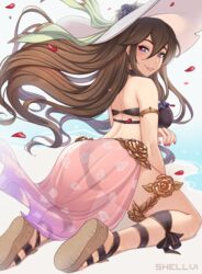 1girls ass big_ass big_breasts breasts cleavage female female_only granblue_fantasy large_breasts looking_at_viewer looking_back panties rosetta_(granblue_fantasy) shellvi solo