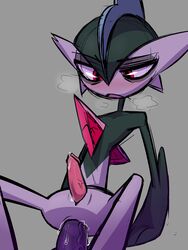 anthro blush gallade green_skin heavy_breathing male_only male_penetrating murchik original_character pokemon pokemon_(species) precum red_eyes tagme